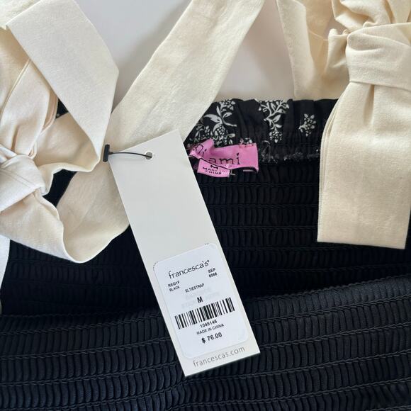 Francesca’s Miami Thalia Smocked Tie Strap Tiered Midi Dress Women’s Size Medium - Picture 6 of 10